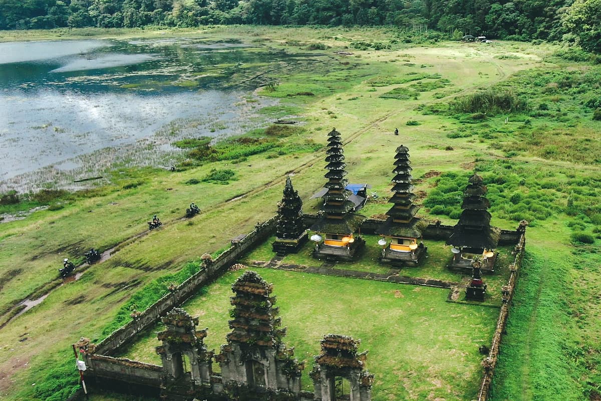 A lakeside temple in Bali's central highlands